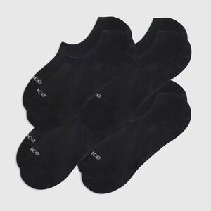 NWOT QUINCE 4 Pack Everyday Lightweight Cotton No-Show Socks Black Medium 5733